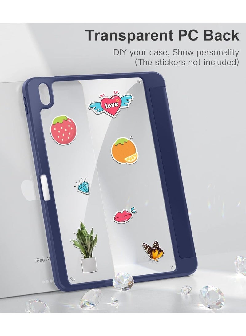 إيفو جراب أيباد اير الجيل السادس ، جراب أيباد اير 11 بوصة، شفافة بالكامل، غطاء شفاف، متوافق مع قلم أبل 2، شحن لاسلكي، حامل ثلاثي الطيات، خاصية النوم - Image 5